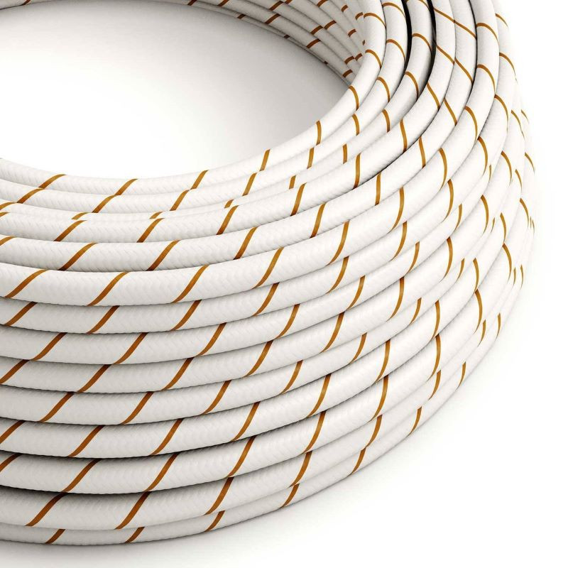 Vertigo HD ERM43 gold white polyester braided cable 2x0.75 Creative-Cables