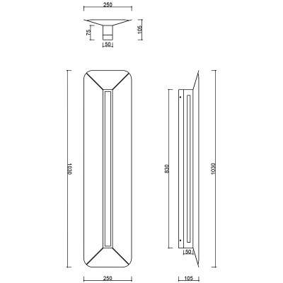 White YOTTSU W B wall lamp with a built-in 3000K LED panel UMMO