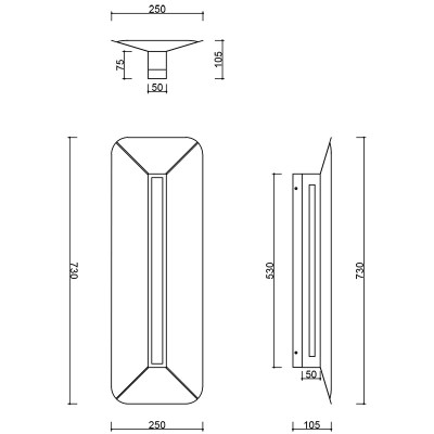 Melonowa lampa ścienna YOTTSU W A z wbudowanym panelem LED 3000K UMMO