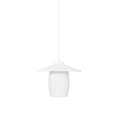 White JINGU A pendant lamp with a milky grooved lampshade UMMO