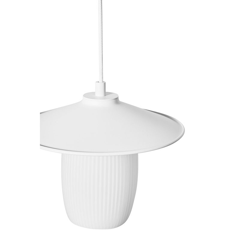 White JINGU A pendant lamp with a milky grooved lampshade UMMO