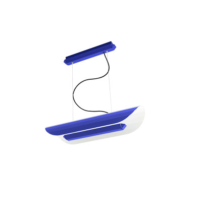 Apolin linear hanging lamp 65cm cobalt and white Kaspa