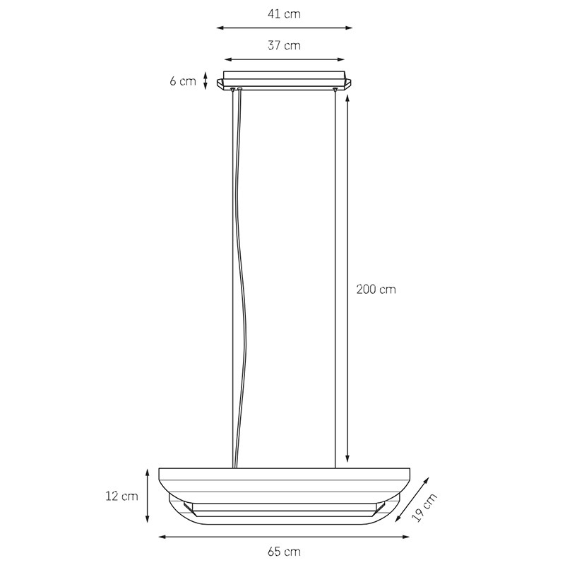 Liniowa lampa wisząca Apolin 65cm biała Kaspa
