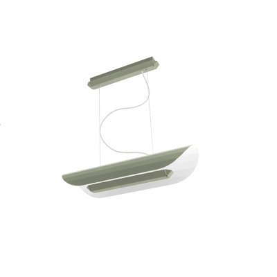 Liniowa lampa wisząca Apolin 65cm szałwiowo-biała Kaspa