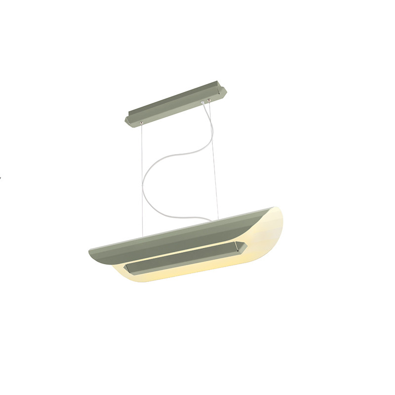 Apolin linear hanging lamp 65cm sage and white Kaspa