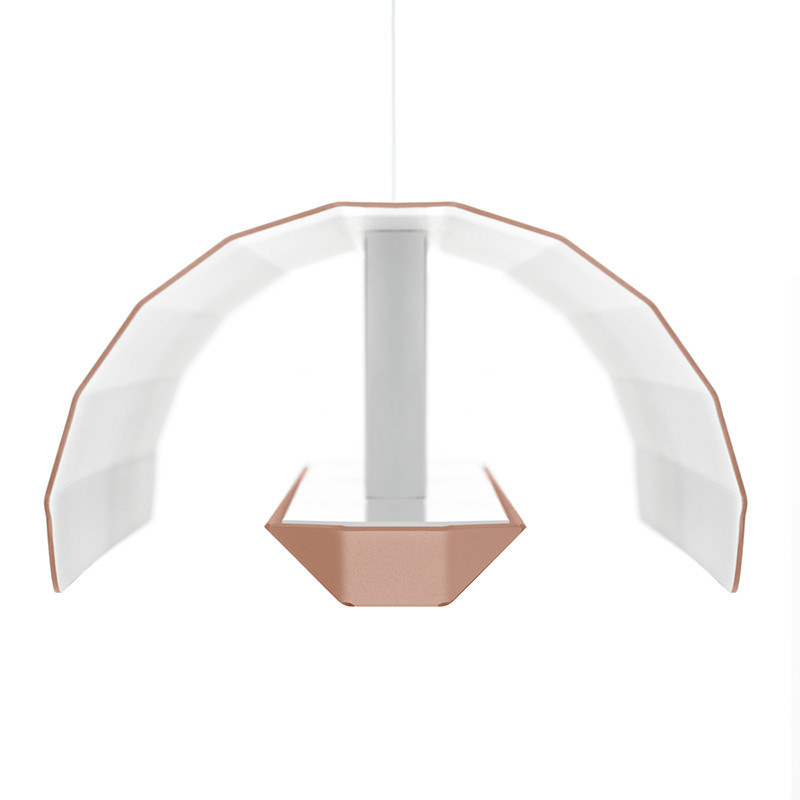 Liniowa lampa wisząca Apolin 65cm różowo-biała Kaspa