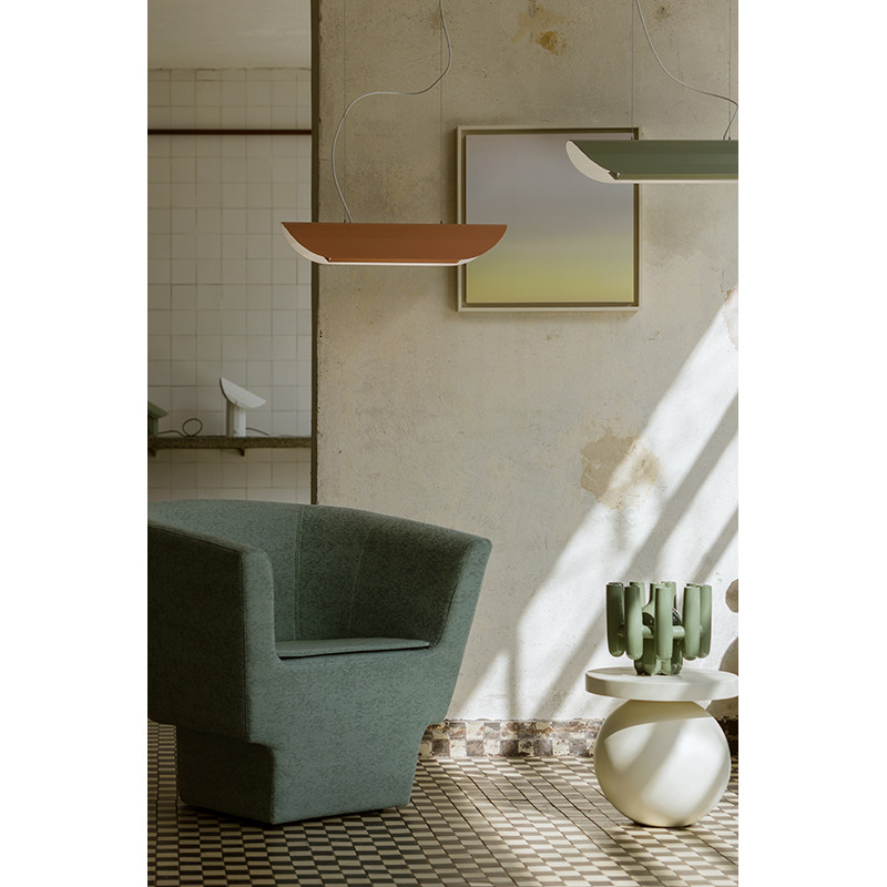 Apolin linear hanging lamp 65cm rose and white Kaspa