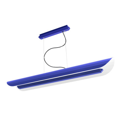 Apolin linear hanging lamp 120cm cobalt and white Kaspa