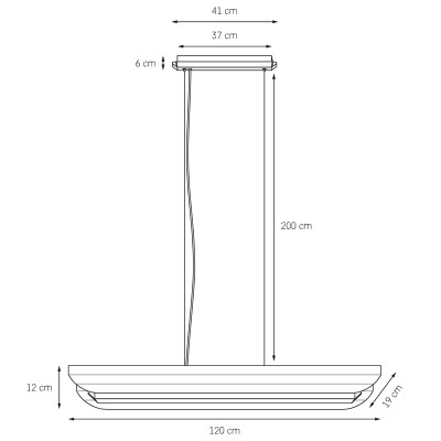 Liniowa lampa wisząca Apolin 120cm biała Kaspa