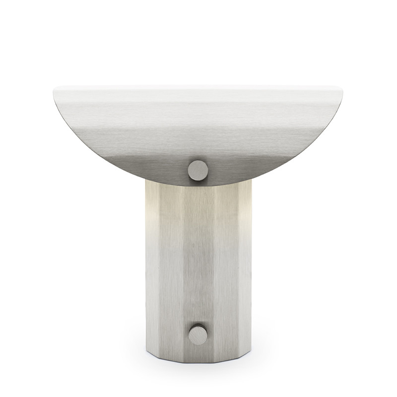 Lampa stołowa Apolin 30cm szczotkowana stal Kaspa
