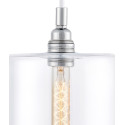 Sufitowa lampa wisząca LONGIS IV transparentny szklany klosz, przewód biały KASPA