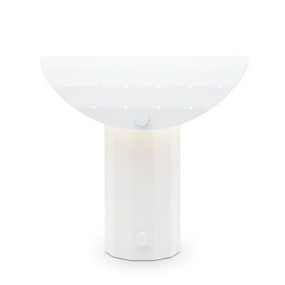 Lampa stołowa Apolin 30cm biała z perforowanym daszkiem Kaspa