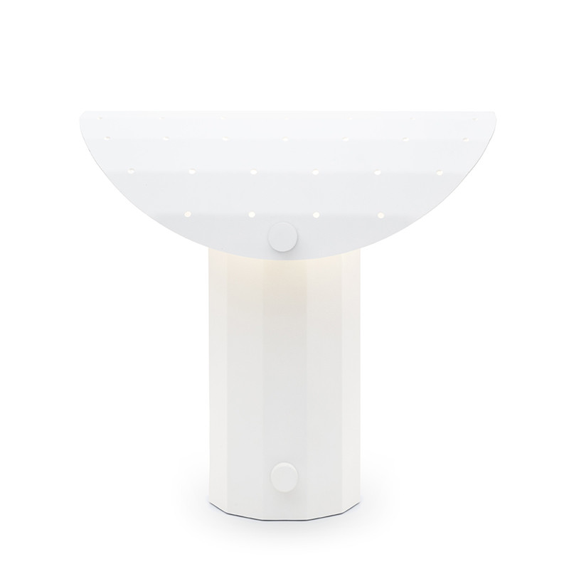 Lampa stołowa Apolin 30cm biała z perforowanym daszkiem Kaspa