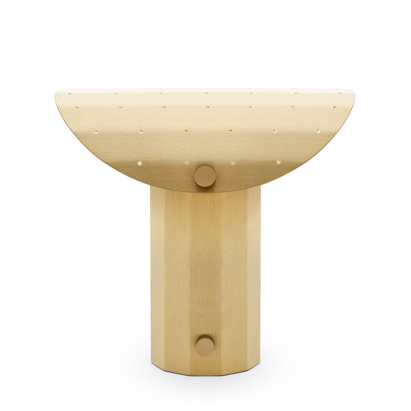 Apolin table lamp 30cm brushed brass with a perforated roof Kaspa