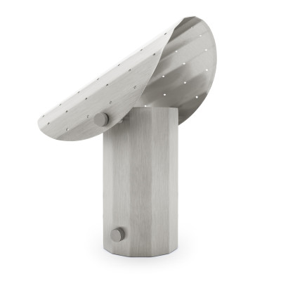 Apolin table lamp 30cm brushed steel with a perforated roof Kaspa