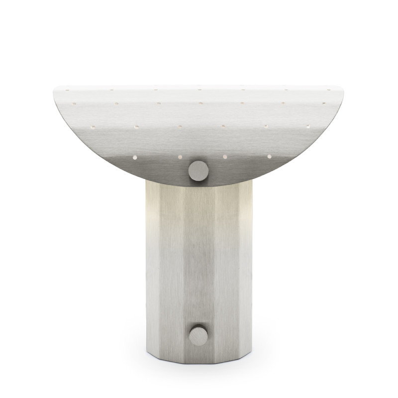 Apolin table lamp 30cm brushed steel with a perforated roof Kaspa