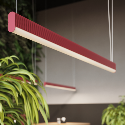 Pink hanging lamp Farge with a built-in 3000K LED panel THORO