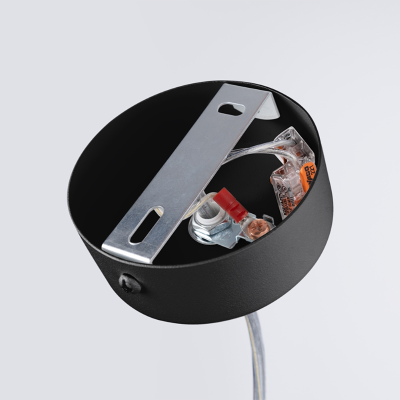 Czarna lampa wisząca Farge z wbudowanym panelem LED 3000K THORO