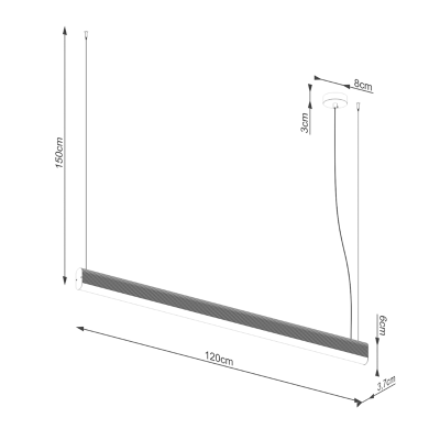 Black hanging lamp Farge with a built-in 3000K LED panel THORO