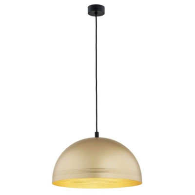 Złota lampa wisząca BONITA 8245 – stalowa kopuła ze złotym wnętrzem Argon