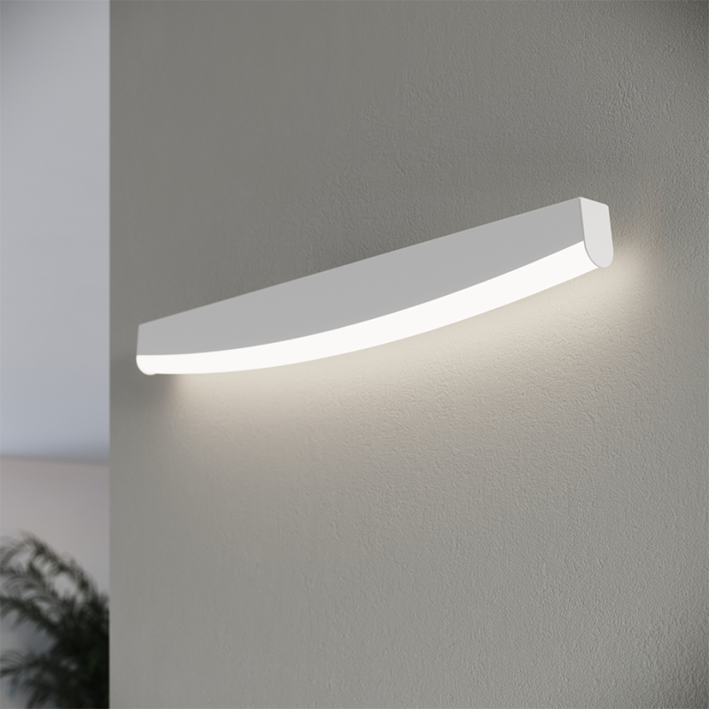 White Jorun wall lamp with a built-in 3000K LED panel THORO