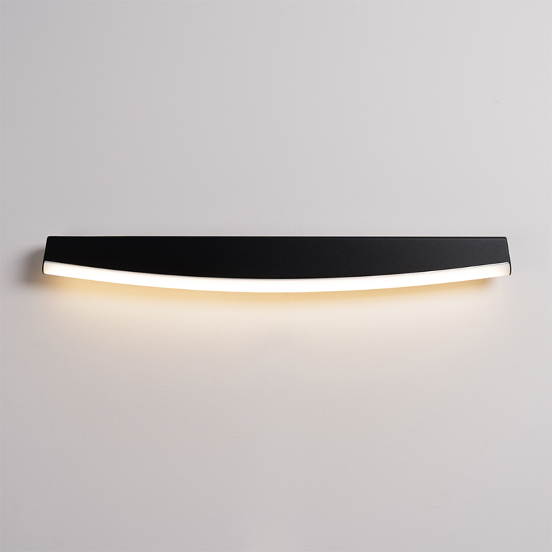 Black Jorun wall lamp with a built-in 3000K LED panel THORO