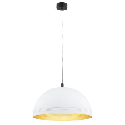 White pendant lamp BONITA 8241 – steel dome with gold interior Argon