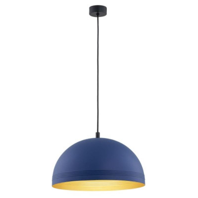 Navy blue pendant lamp BONITA 8244 – steel dome with gold interior Argon