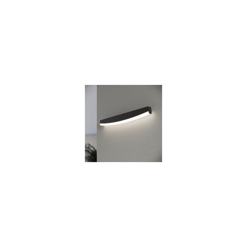 Black Jorun wall lamp with a built-in 4000K LED panel THORO