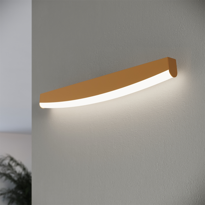 Golden Jorun wall lamp with a built-in 4000K LED panel THORO