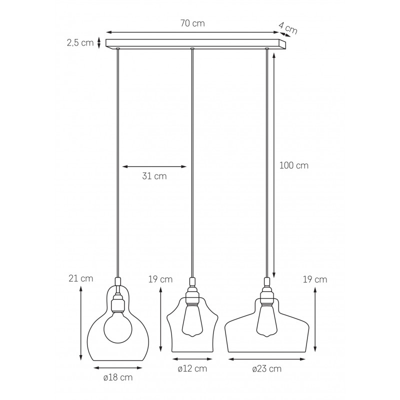Longis Listwa III Pendant Light Rail Chrome