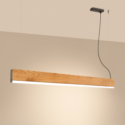 Lykke 120 wooden hanging lamp with built-in 3000K LED panel THORO