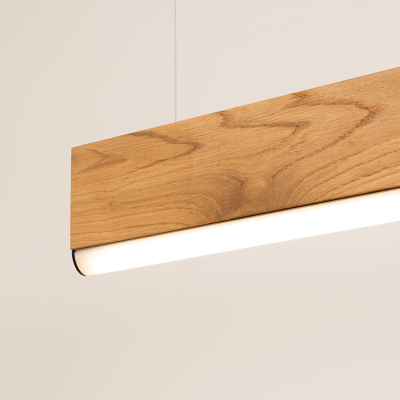 Lykke 120 wooden hanging lamp with built-in 3000K LED panel THORO
