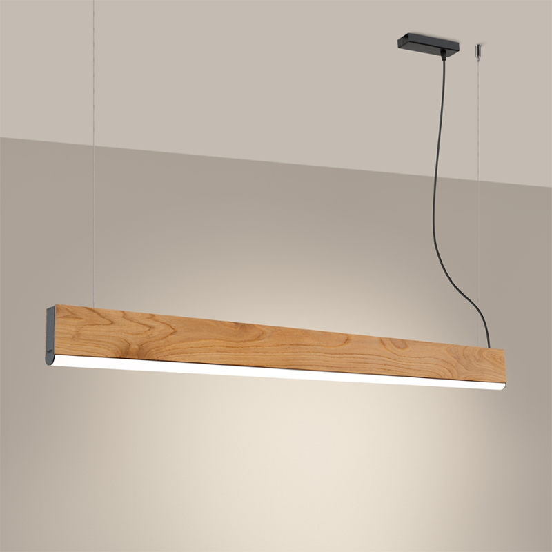 Lykke 120 wooden hanging lamp with built-in 4000K LED panel THORO