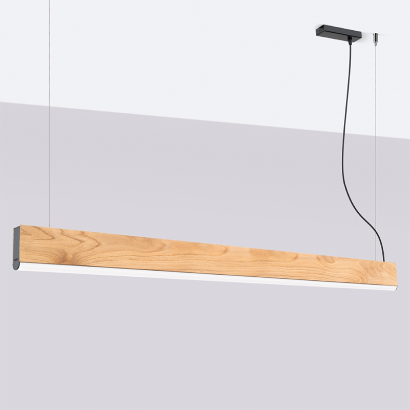 Lykke 150 wooden hanging lamp with built-in 4000K LED panel THORO