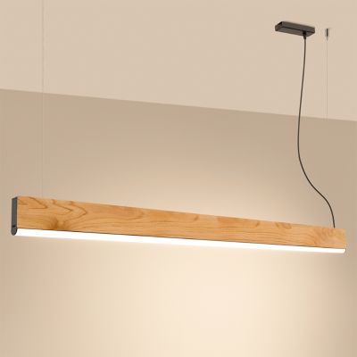 Lykke 150 wooden hanging lamp with built-in 4000K LED panel THORO