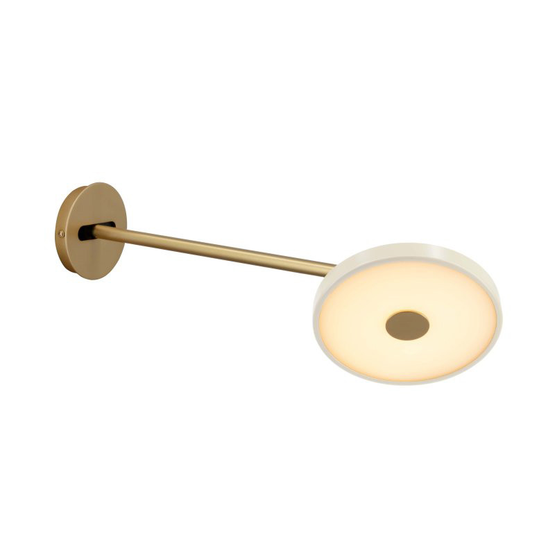 Asteria Wall Long wall lamp pearl white, brass Umage