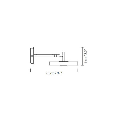 Asteria Wall Short wall lamp black, brass Umage