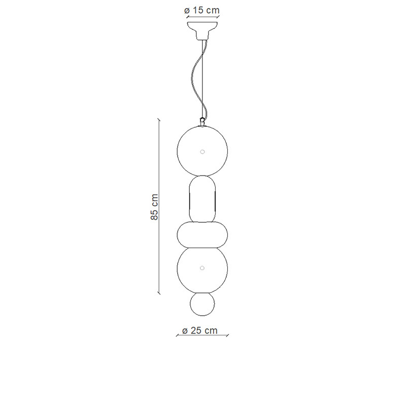BUMBUM 4 Arancio Poke + Grigio Sabbia + Giallo ceramic hanging lamp Ferroluce