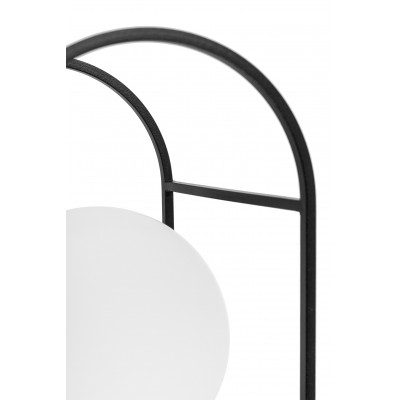 Lampa ścienna KUGLO C kinkiet - czarny stelaż i biała szklana kula UMMO