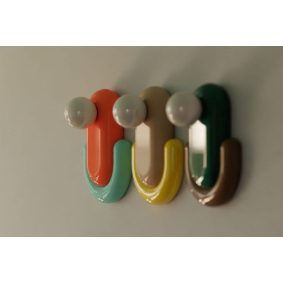 ECLAIR Arancio Volpe + Azzurro ceramic wall lamp with an opal lampshade Ferroluce
