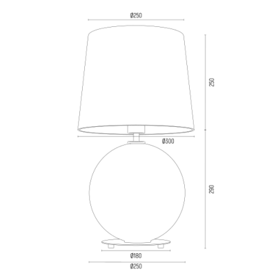 Lampa stołowa kula ryflowana szkło śliwkowy abażur HAMILTON 8532 Argon