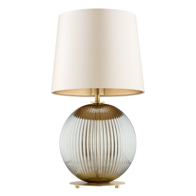 Table lamp sphere dark fluted glass beige lampshade HAMILTON 8530 Argon
