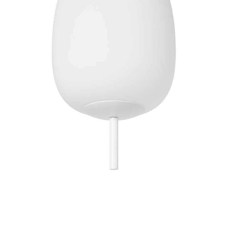 Sufitowa lampa wisząca EPLI MINI mały biały szklany klosz i białe mocowanie z podwyższoną szczelnością IP44  UMMO