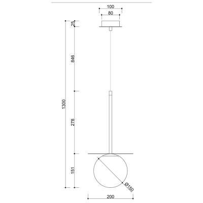 Ceiling pendant lamp BORRA B white with brass disc and glass diffuser IP44 UMMO