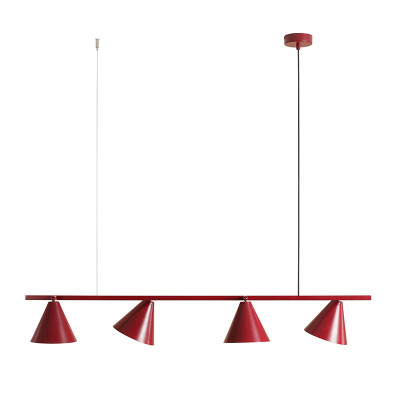 Lampa wisząca FORM 4 Red Wine z czerwonymi kloszami Aldex