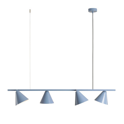 Lampa wisząca FORM 4 Dusty Blue z niebieskimi kloszami Aldex