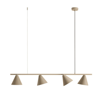 Lampa wisząca FORM 4 Beige z beżowymi kloszami Aldex