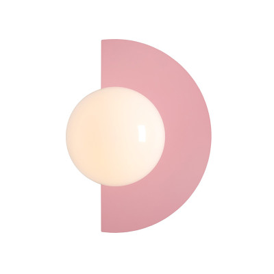 LOOP Baby Pink wall lamp with an opal lampshade Artera
