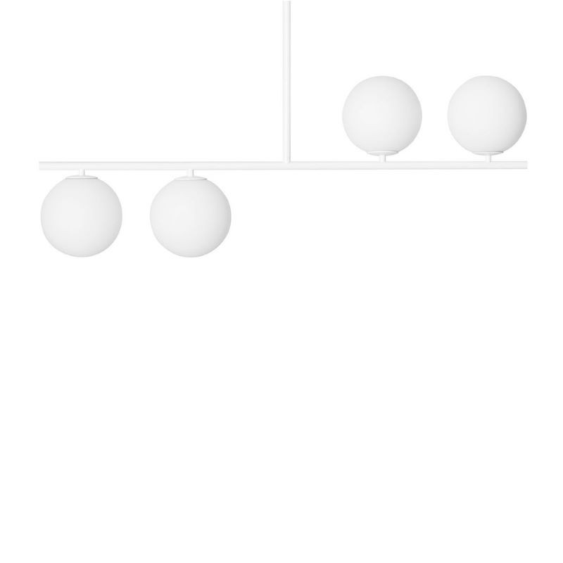 Lampa sufitowa Suguri A w rozmiarze S biała na rurce z białymi szklanymi kulami z podwyższoną szczelnością IP44 UMMO